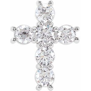 14K White 1 1/6 CTW Diamond Cross Pendant-Siddiqui Jewelers