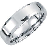 White Tungsten 6 mm Beveled-Edge Band Size 11-Siddiqui Jewelers