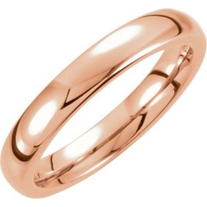 Tungsten with 18K Rose Gold PVD 4 mm Half Round Band Size 9-Siddiqui Jewelers