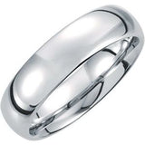 White Tungsten 6 mm Half Round Band Size 11-Siddiqui Jewelers