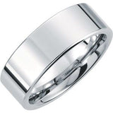 White Tungsten 8 mm Flat Band Size 11 - Siddiqui Jewelers