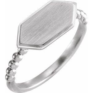 Sterling Silver 15x7 mm Geometric Signet Ring - Siddiqui Jewelers