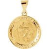 14K Yellow 18 mm Hollow Round St. Christopher Medal - Siddiqui Jewelers