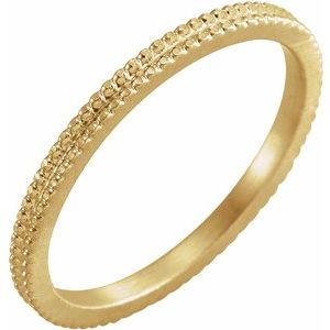 14K Yellow 1.5mm Beaded Band Size 7.5 - Siddiqui Jewelers