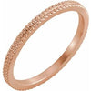14K Rose 1.5mm Beaded Band Size 6.5 - Siddiqui Jewelers