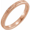 14K Rose 2.5 mm Design-Engraved Band Size 7 - Siddiqui Jewelers