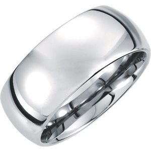 White Tungsten 10 mm Domed Polished Band Size 11 - Siddiqui Jewelers