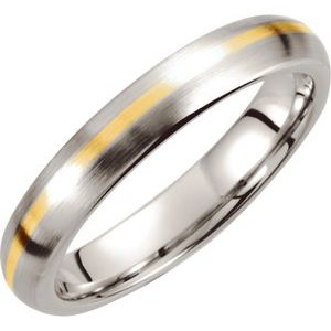 Cobalt & 14K Yellow 4 mm Domed Band 10 - Siddiqui Jewelers