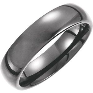 Tungsten with Black PVD 6 mm Half Round Band Size 6-Siddiqui Jewelers