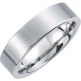 White Tungsten 6 mm Flat Satin Band Size 6-Siddiqui Jewelers