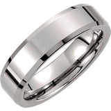 Tungsten 6 mm Beveled-Edge Band Size 12-Siddiqui Jewelers