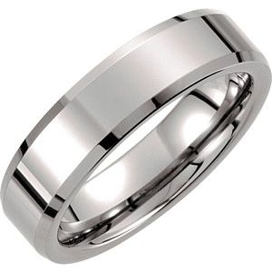 Tungsten 6 mm Beveled-Edge Band Size 8-Siddiqui Jewelers