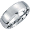 White Tungsten 8 mm Beveled-Edge Band with Satin Finish Size 12.5-Siddiqui Jewelers