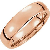 Tungsten with 18K Rose Gold PVD 6 mm Half Round Band Size 5-Siddiqui Jewelers
