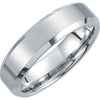 White Tungsten 6 mm Satin & Polished Beveled-Edge Band Size 6-Siddiqui Jewelers