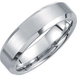 White Tungsten 6 mm Satin & Polished Beveled-Edge Band Size 9.5-Siddiqui Jewelers