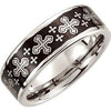 Cobalt 8 mm Black Laser Cross Design Band Size 10.5 - Siddiqui Jewelers