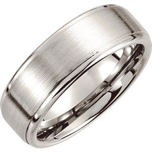 Cobalt 8 mm Satin Finish Ridged Band 11.5 - Siddiqui Jewelers