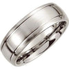 Cobalt 8 mm Slightly Domed Round Edge Band with Satin Finish & Grooves Size 8.5 - Siddiqui Jewelers