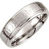 Cobalt 7 mm Grooved Edge & Hammered Band Size 8.5 - Siddiqui Jewelers