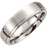 Cobalt 6 mm Satin Finished Ridged Band Size 7-Siddiqui Jewelers