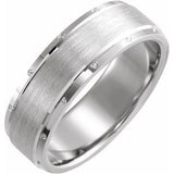 Platinum 7 mm Beveled-Edge Band with Matte Finish Size 10 - Siddiqui Jewelers