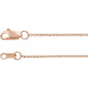 18K Rose 1 mm Solid Cable 20" Chain-Siddiqui Jewelers