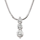 14K White 1 CTW Diamond Three-Stone 18" Necklace - Siddiqui Jewelers