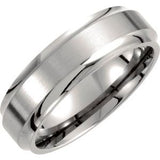 Titanium 7 mm Ridged Band Size 6 - Siddiqui Jewelers