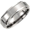 Titanium 7 mm Ridged Band Size 13-Siddiqui Jewelers