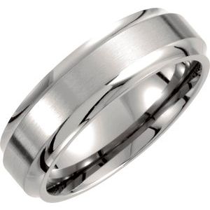 Titanium 7 mm Ridged Band Size 10-Siddiqui Jewelers