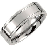 Titanium 7 mm Grooved Band Size 11.5 - Siddiqui Jewelers