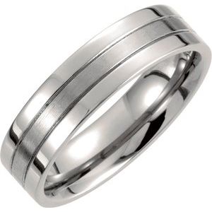 Titanium 6 mm Grooved Band Size 11.5 - Siddiqui Jewelers