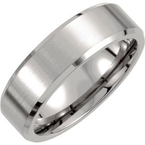 Titanium 7 mm Beveled-Edge Band with Satin Finish  Size 9.5-Siddiqui Jewelers