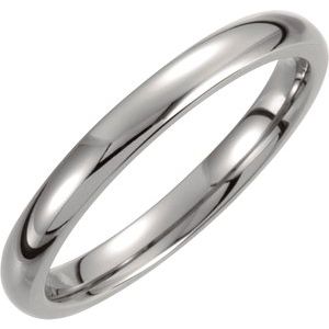 Titanium 3 mm Domed Polished Band Size 12-Siddiqui Jewelers