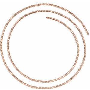14K Rose Solid Curb Link Chain Per Inch-Siddiqui Jewelers