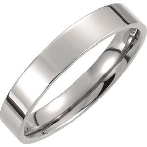 Titanium 4 mm Flat Polished Band Size 10-Siddiqui Jewelers