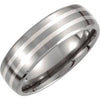 Titanium & Sterling Silver Inlay 7 mm Satin Finish Band Size 7.5 - Siddiqui Jewelers