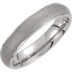 Titanium 5 mm Oxidized Center Ridged Band Size 9.5-Siddiqui Jewelers