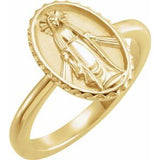 14K Yellow Miraculous Medal Ring - Siddiqui Jewelers