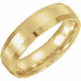 14K Yellow 5 mm Beveled-Edge Band with Satin Finish Size 9 - Siddiqui Jewelers