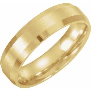 10K Yellow 5 mm Beveled-Edge Band with Satin Finish Size 7 - Siddiqui Jewelers