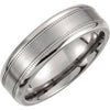 Titanium 7 mm Satin Finish Center & Polished Milgrain Band Size 11.5 - Siddiqui Jewelers