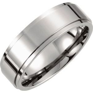 Titanium 7 mm Ridged Band Size 8.5 - Siddiqui Jewelers