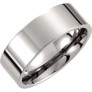 Titanium 8 mm Flat Polished Band Size 12 - Siddiqui Jewelers