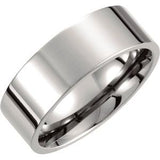 Titanium 8 mm Flat Polished Band Size 9-Siddiqui Jewelers