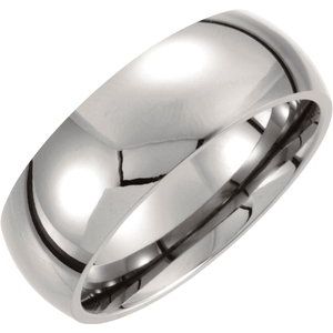 Titanium 8 mm Domed Polished Band Size 6.5-Siddiqui Jewelers