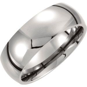 Titanium 8 mm Domed Polished Band Size 10-Siddiqui Jewelers