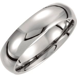 Titanium 6 mm Domed Polished Band Size 7.5-Siddiqui Jewelers