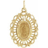 14K Yellow 21.5x15 mm Oval Our Lady of Guadalupe Medal - Siddiqui Jewelers